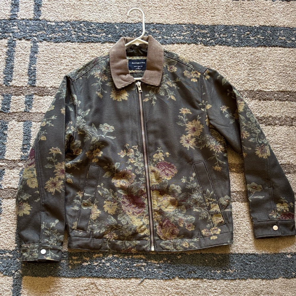 Abercrombie & Fitch Floral Print Jacket - Brown and Green